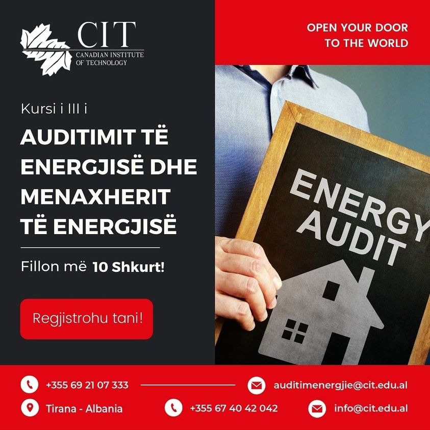 KURSI I TRETË I AUDITIMIT TË ENERGJISË DHE MENAXHERIT TË ENERGJISË FILLON NË 10 SHKURT!