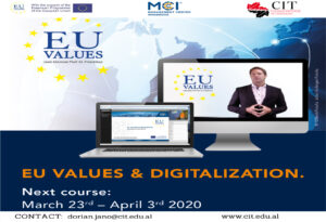 Kurs online i Jean Monnet mbi Vlerat e BE-së dhe Digjitalizimin