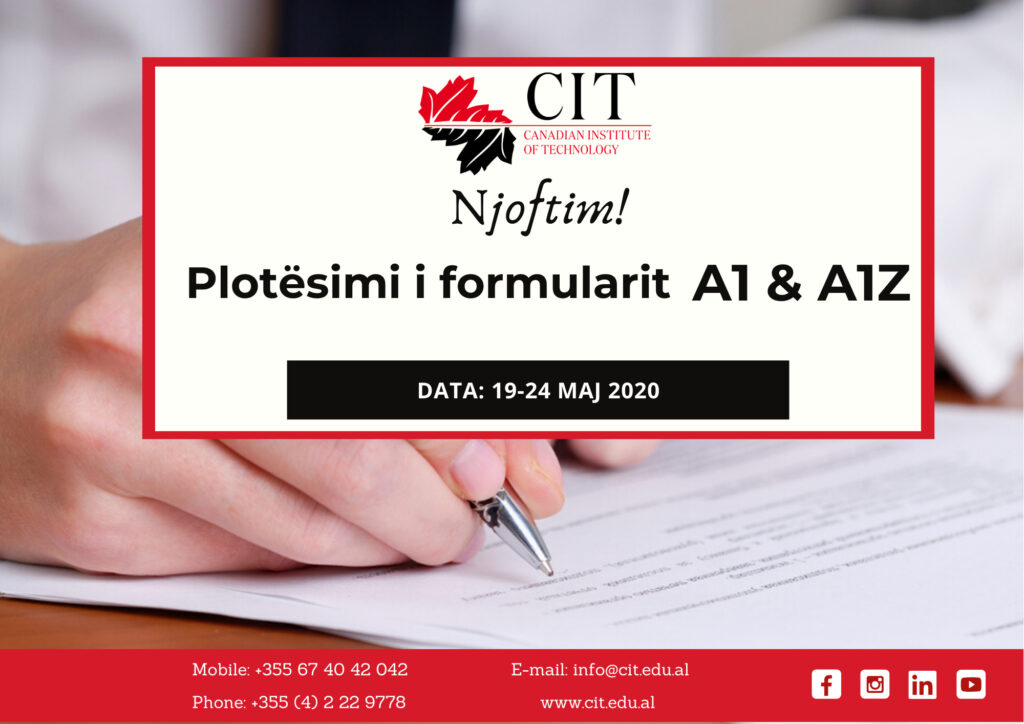 Njoftim për formularin e aplikimit A1 & A1Z