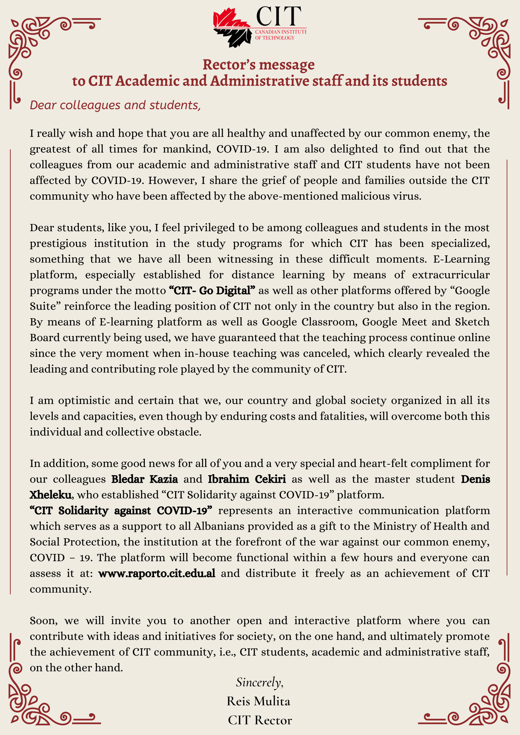 Rector Speech 1