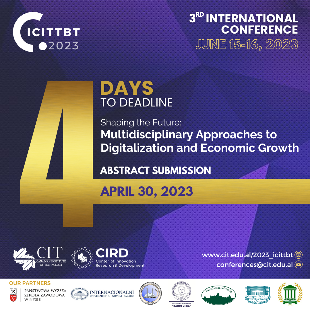 LAST CALL FOR ABSTRACT SUBMISSION Canadian Institute of Technology