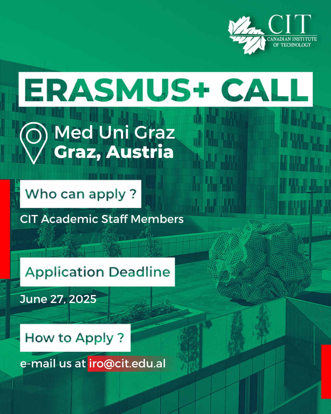 Med Uni Graz | Erasmus+ KA171 CIT Academic Staff members